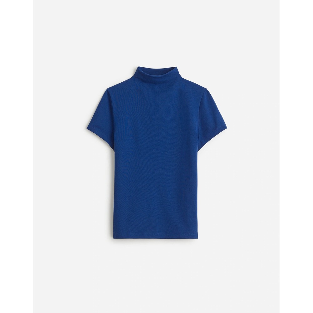 Madewell Short Sleeve Mockneck Tee Top Cobalt Blue‎ XXS